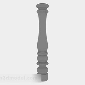 3D-Modell mit grauem Säulen-Westerndekor