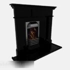 Black Paint Minimalist Fireplace