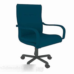 Office Chair Blue Fabric 3d model