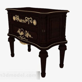 European Wooden Table 3d model