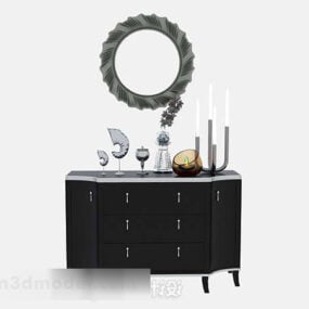 Black Paint Decorative Wall Cabinet 3d model