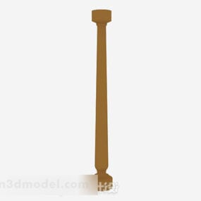 Brown Wood Pillar Design 3d model