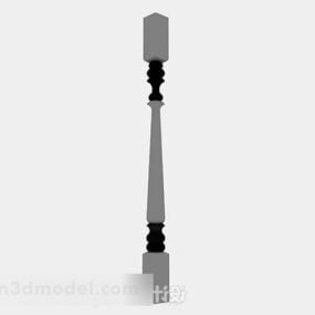 Modelo 3d da coluna clássica da coluna cinza