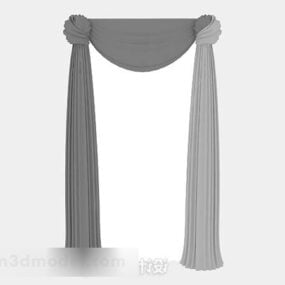 Gray Fabric Home Curtains Decor 3d model