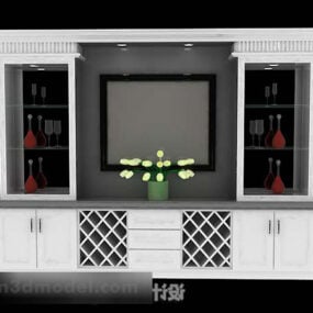 White Television Cabinet Furniture 3d model