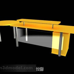 Yellow Furniture Office Desk 3d model