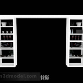 White Furniture Home Display Cabinet 3d model