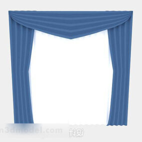 Modelo 3d decorativo de cortina azul
