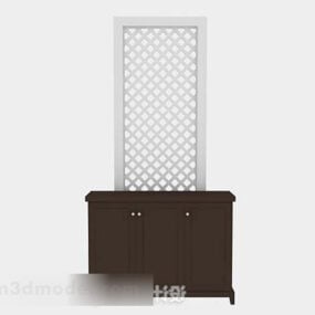 家具茶色の木製玄関キャビネット3Dモデル