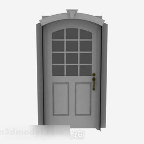 가구 회색 나무 집 문 3d 모델