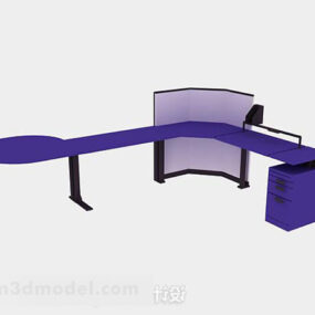 Furniture Blue Office Desk 3d model