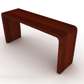 Brown Paint Wooden Dining Table 3d model