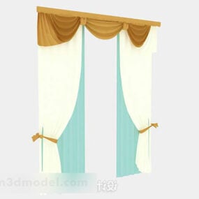 Home Room Yellow Curtain 3d model