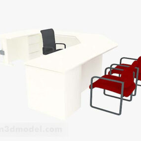 דגם תלת מימד בשילוב כיסא שולחן פשוט