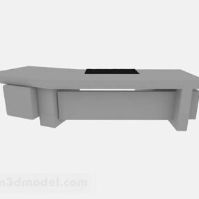 3d модель офісного столу сірі меблі