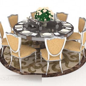 European Design Dining Table Chair 3d model