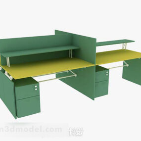 Muebles de escritorio verde modelo 3d