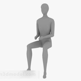 Lowpoly Man Sitting Character 3d model