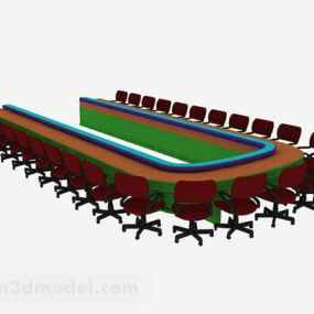 Conference Table Chair Combination 3d model