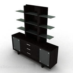 Modelo 3d de armário de madeira marrom para móveis