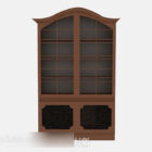 Meubels bruin houten vitrinekast