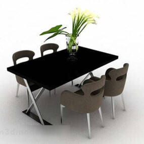 ריהוט מינימליסטי שולחן אוכל כיסא דגם תלת מימד