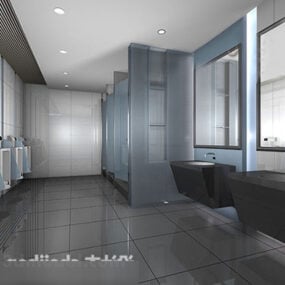 Model 3D wnętrza męskiej toalety
