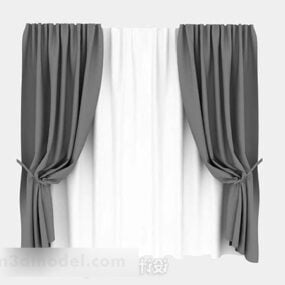 Gray White Home Curtains 3d model