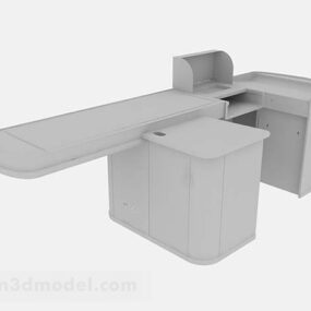 Gray Mdf Office Desk 3d model
