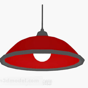 Red Shade Ceiling Chandelier 3d model