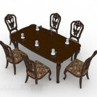 Kahverengi Ahşap Yemek Masası Sandalyesi