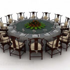Chinese Wooden Dining Table Chair V1