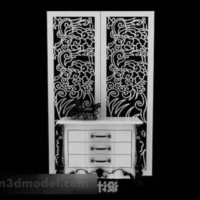 White Screen Partition Furniture 3d model