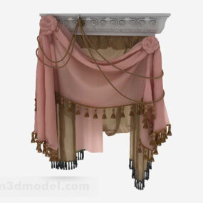 粉色窗帘家具3d模型