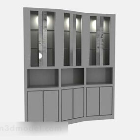 Gray Display Cabinet Design 3d model