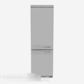 Grå kylskåp med två dörrar 3d-modell