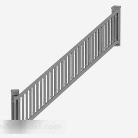 Mô hình 3d lan can cầu thang kim loại màu xám