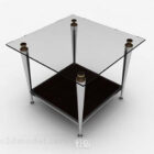 Mesa de centro quadrada de vidro cinza