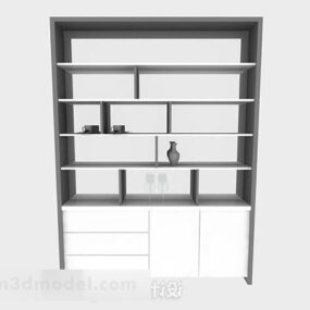 Gray Mdf Display Cabinet 3d model