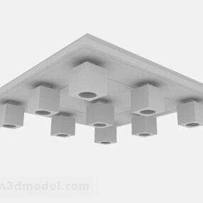 Modelo 3d de lâmpadas de teto cúbicas cinza