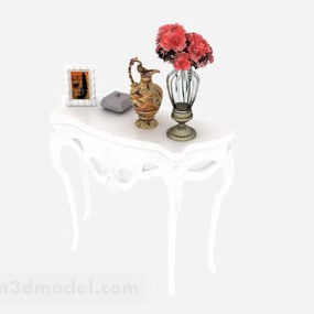 Класичний консольний стіл з посудом 3d модель