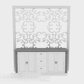 Entrance Cabinet With Carved Screen 3d model