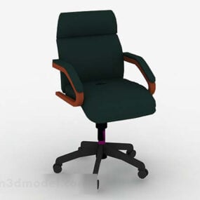 Green Office Chair Wheels Style 3d model