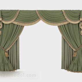 Green Home Curtains Design 3d model