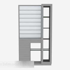 Bedroom Gray Display Cabinet 3d model