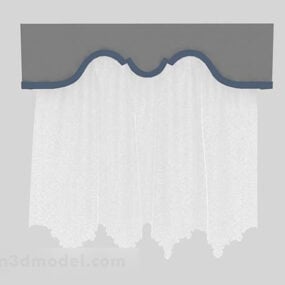 Decoración de cortina blanca modelo 3d