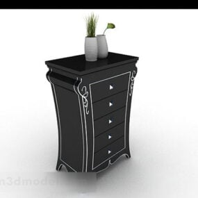 Black Cabinet Antique Style 3d model