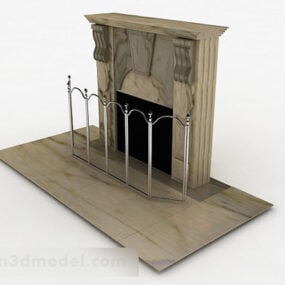 Klassisk Stone Fireplace V1 3d-modell