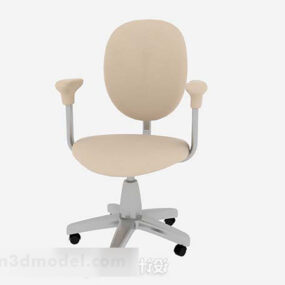 Krzesło biurowe z żółtej tkaniny Model 3D