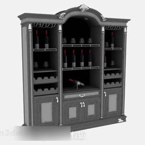 Antique Home Wine Cooler Cabinet 3d model